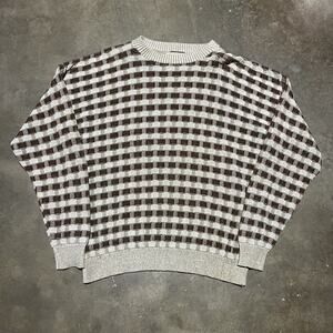 Vintage 90s American Spirit Brown Pattern Cotton Sweater